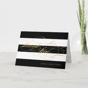 PixDezines black+white+stripes cartes de remerciem