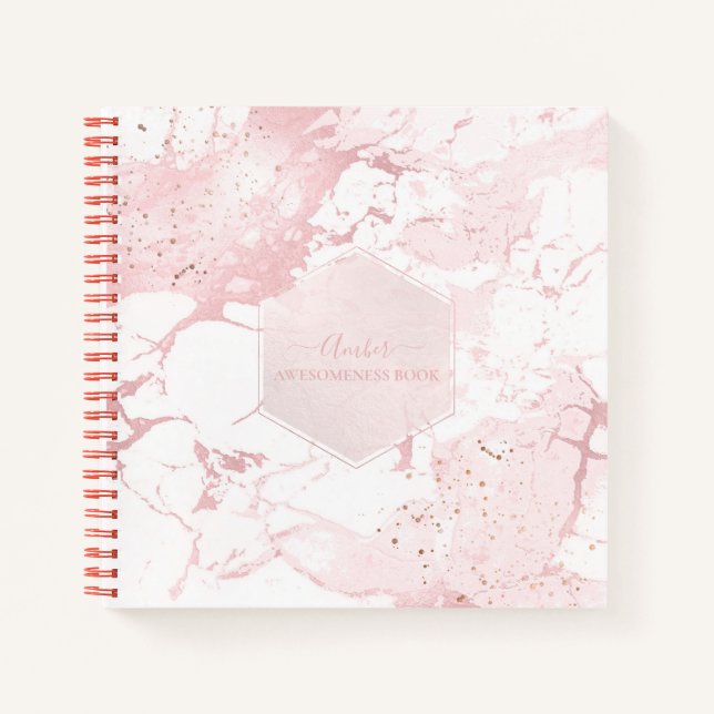 PIXDEZINES BLUSH MARBLE JOURNAL (Devant)