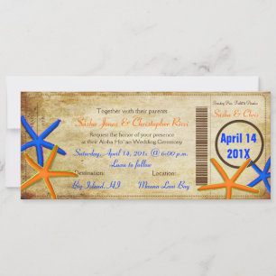 PixDezines Boarding Pass+Beach Wedding Invitations