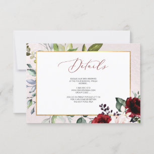 PixDezines Burgundy Blush Blooms DÉTAILS CARTES