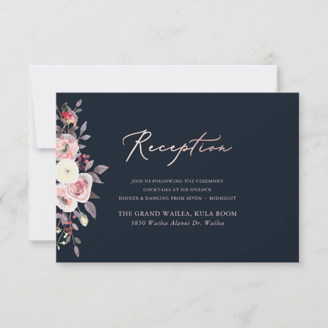 PixDezines CARTES DE RÉCEPTION ROSE PASTEL (Devant)
