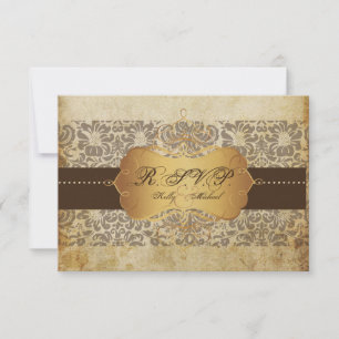PixDezines Cartes RSVP Fidora Damask