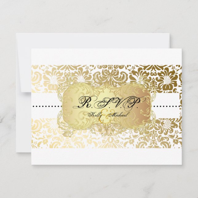 PixDezines Cartes RSVP Fidora Damask, 5x7 requis (Devant)