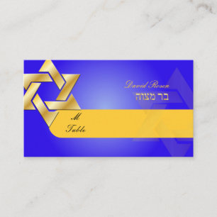 PixDezines Classic mitzvah cartes de place/blue+go