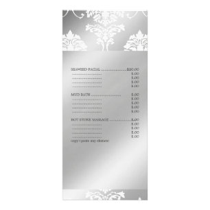 PixDezines Damask Blanc, Menu des services de Spa