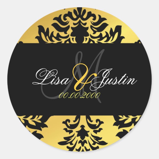 PixDezines damask monogramme autocollants de maria (Devant)