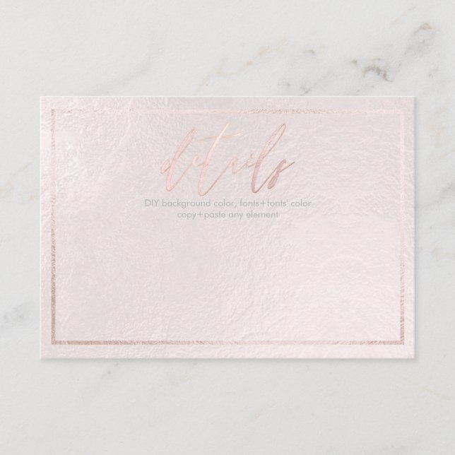 PixDezines DÉTAILS CARTES BLUSH ROSE (Devant)
