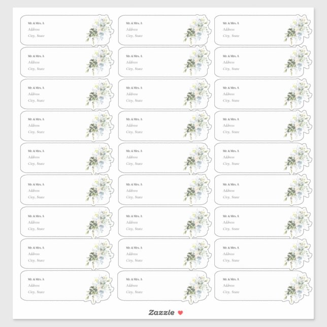 PixDezines Elegant Blue Gum Étiquette de adresse i (Feuille)