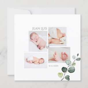 PixDezines Eucalyptus Faire-part de naissance