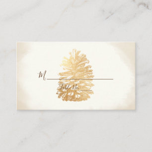 PixDezines Faux Gold Pinecone Cartes de Place