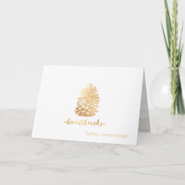 PixDezines faux pinecones or merci cartes (Devant)