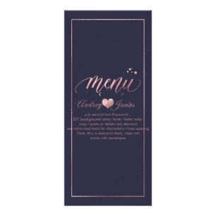 PixDezines Faux Rose Gold Calligraphy Menu Script