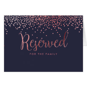 PixDezines Faux Rose Gold Confetti/Réservé Table