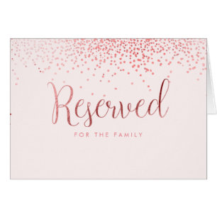 PixDezines Faux Rose Gold Confetti/Réservé Table