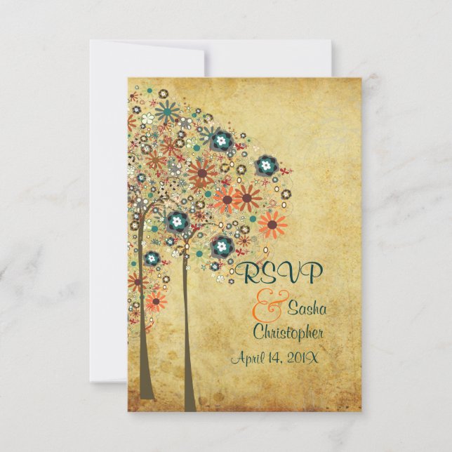 PixDezines fleur d'automne Vintage rsvp (Devant)