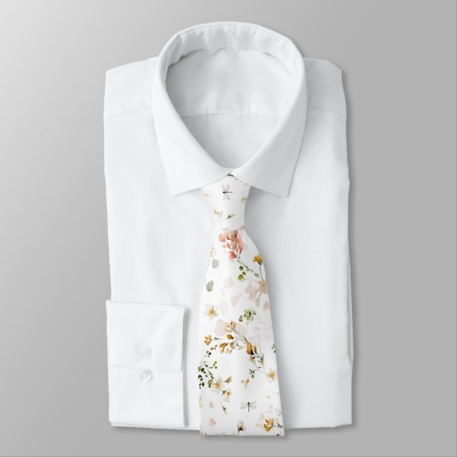 PixDezines H2 Airy Garden Flowers Col cravate (Attaché)