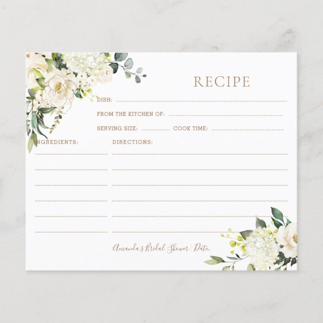 PixDezines H2 Albaster Rose Recette Card (Devant)