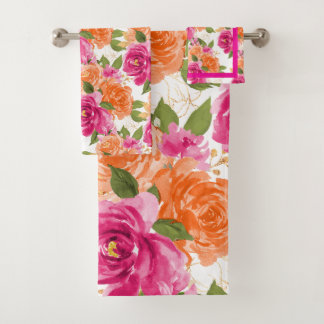 PixDezines H2 Fleurs Roses Orange Rose Chaud
