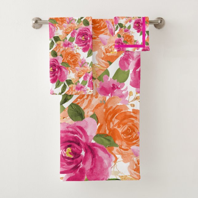 PixDezines H2 Fleurs Roses Orange Rose Chaud   (En situation)
