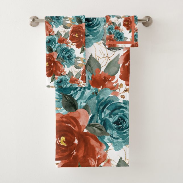 PixDezines H2 sarcelle vert rose blush Roses   (En situation)