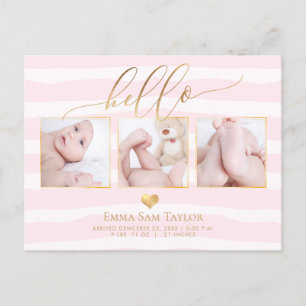 PixDezines Hello Faire-part de naissance/Stripes