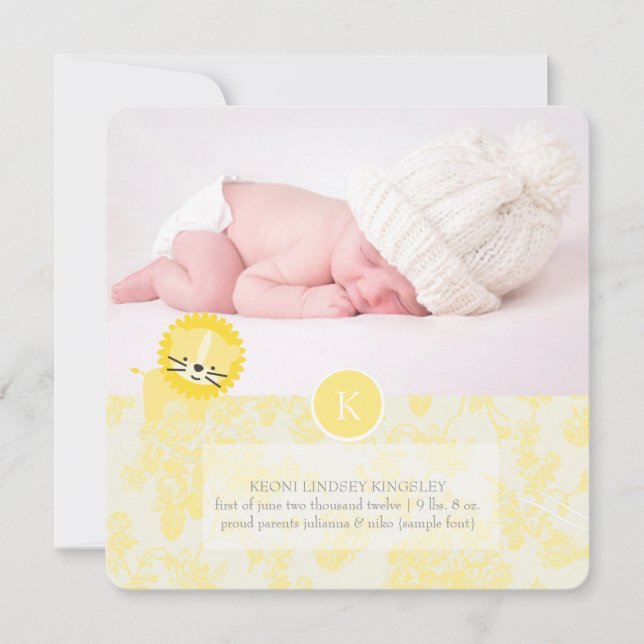 PixDezines lion+toile Faire-part de naissance (Devant)
