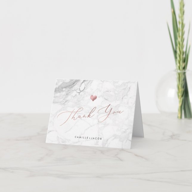 PixDezines Marble+Faux Rose Mariage or Merci (Devant)