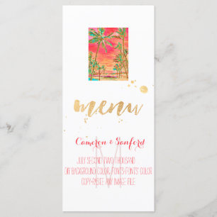 PixDezines menu plage/corail d'hawaii vintage