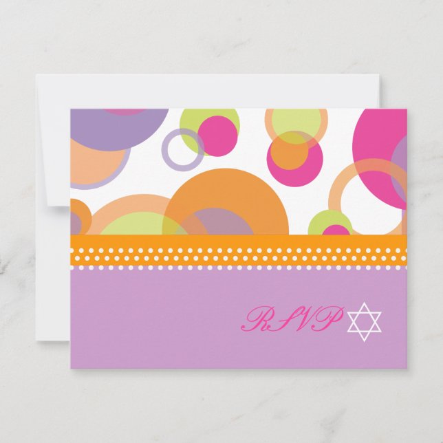 PixDezines Mod Bubbles RSVP à Bat Mitvah (Devant)