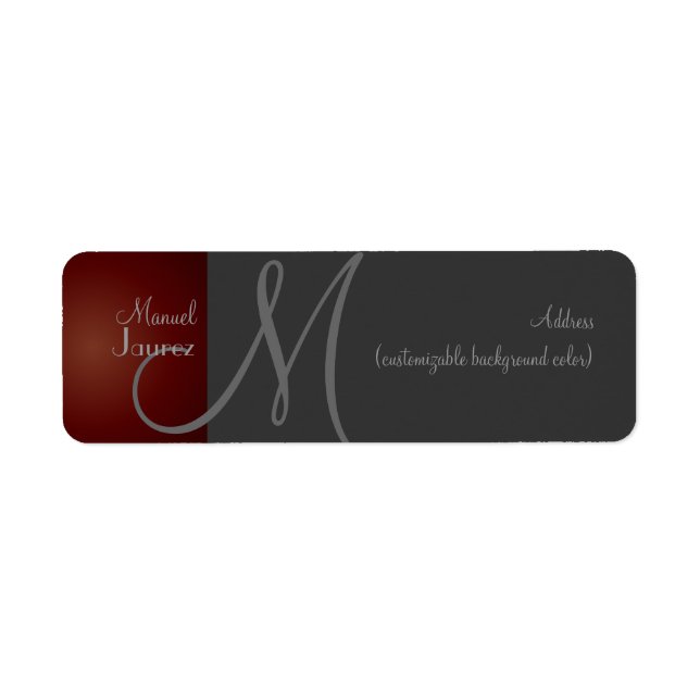 PixDezines Monogram Étiquette en couleur rétro (Devant)