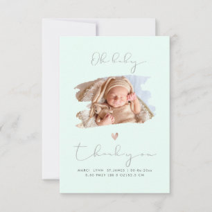PixDezines Oh Baby Shower Merci DIY Couleur Menthe