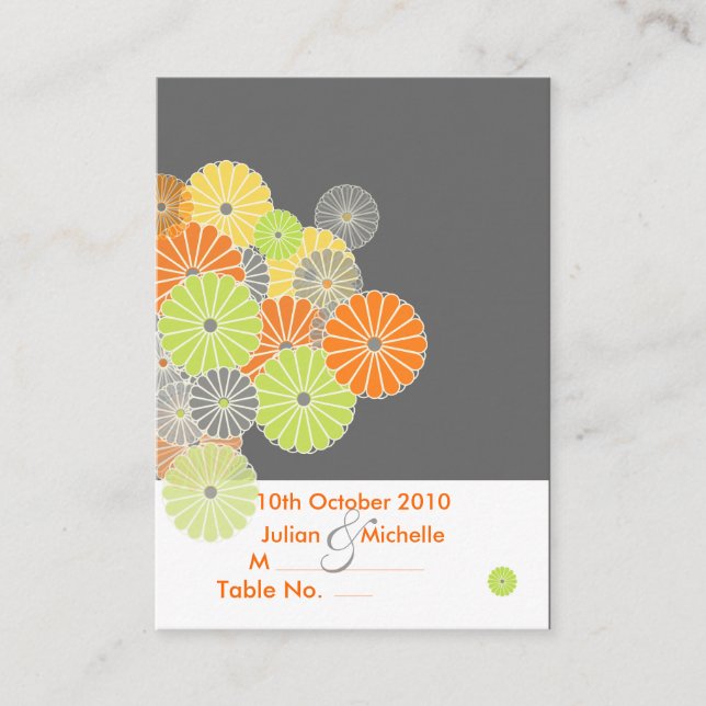 PixDezines Place Card, Cartes de visite Kiku/Chubb (Devant)