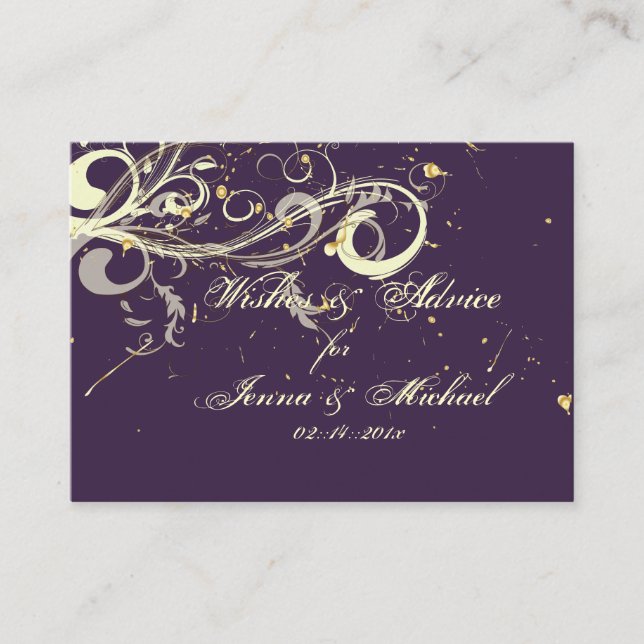 PixDezines Plum Vanilla Fils, Cartes De Conseils (Devant)