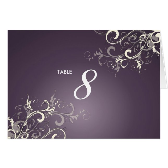 PixDezines Plum Vanilla Swirls Merci cartes (Devant horizontal)