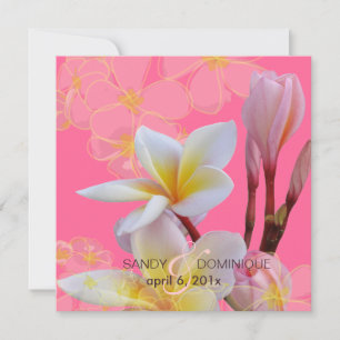 PixDezines Plumeria rose Invitations de mariage
