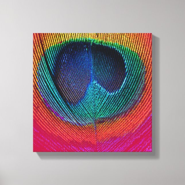 PixDezines Psychedelic Peacock, rose chaud, toile (Recto)