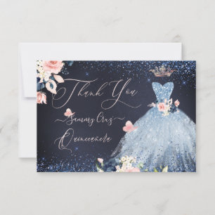 PixDezines Quinceanera Carte de remerciements