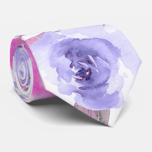 PixDezines Roses d'été violettes cravate