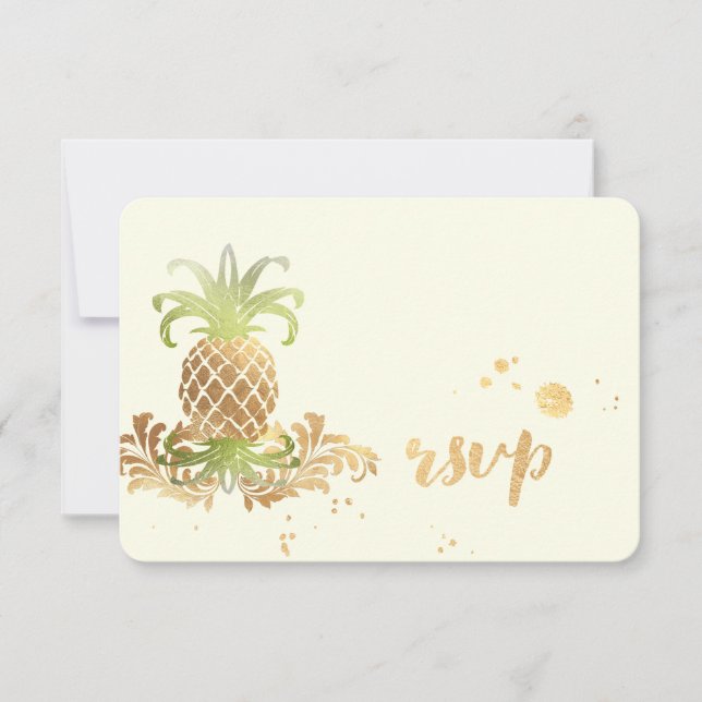 PixDezines RSVP Ananas/Faux Brush Strokes (Devant)