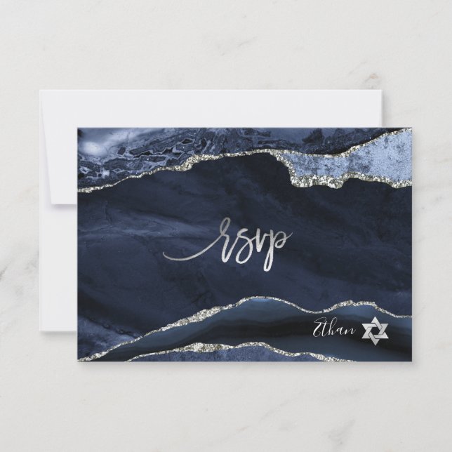 PixDezines RSVP Aquarelle Agate Bar Mitzvah ✡ (Devant)