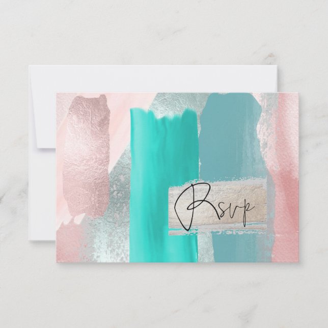 PixDezines RSVP aquarelle couleur bloc bleu+blanc (Devant)
