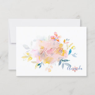 PixDezines RSVP Aquarelle Fleurs Bat mitzvah ✡