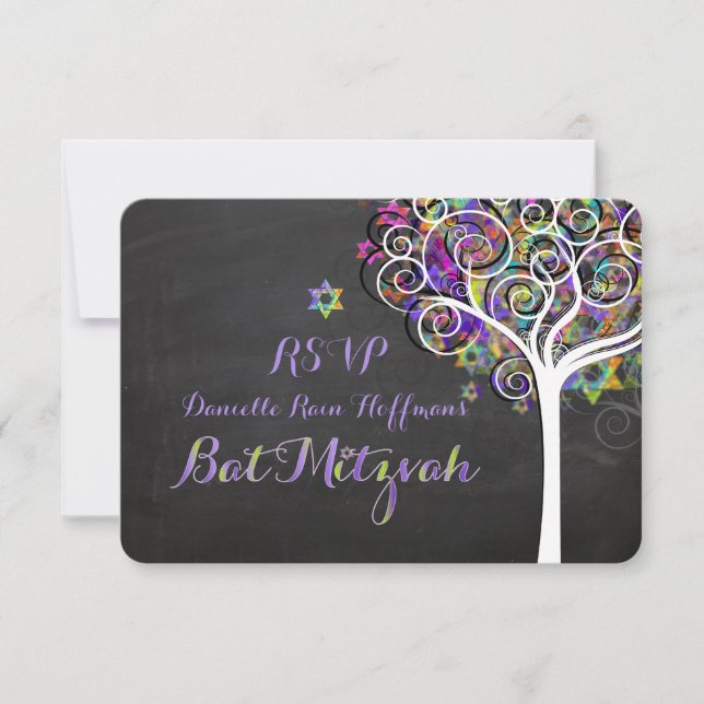 PixDezines rsvp arbre de vie Bat mitzvah (Devant)