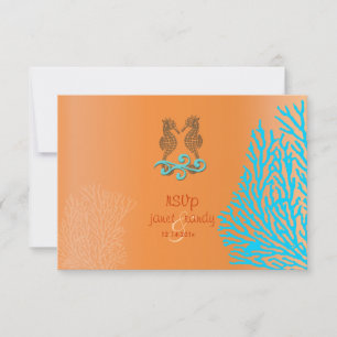 PixDezines rsvp Blue Coral+Seahorse, beach party