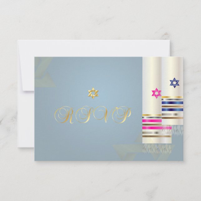PixDezines RSVP Blue/Pink Tallits/B'nai Mitzvah (Devant)
