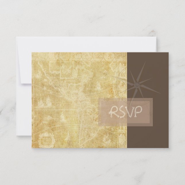 PixDezines rsvp carte marine Vintage + boussole (Devant)