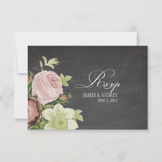 PixDezines rsvp chalkboard+roses vintages (Devant)