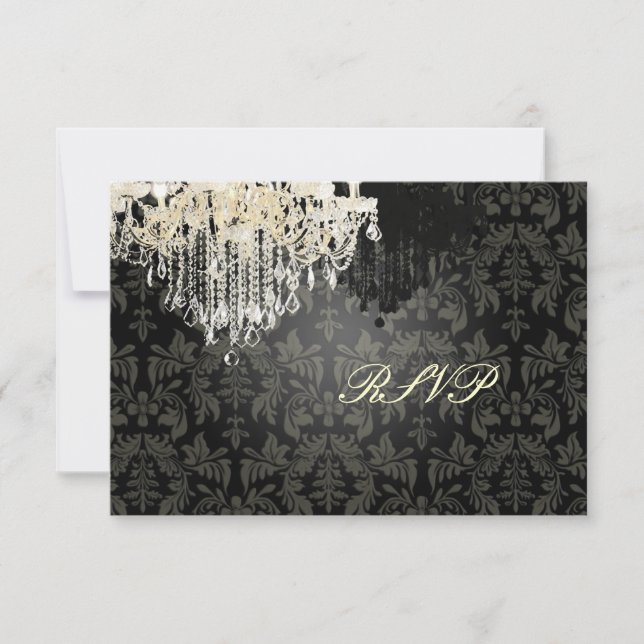 PixDezines RSVP Chandelier noir + blanc (Devant)