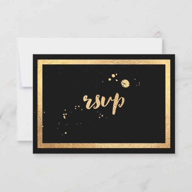 PixDezines RSVP Classique Or Faux / DIY Couleur (Devant)