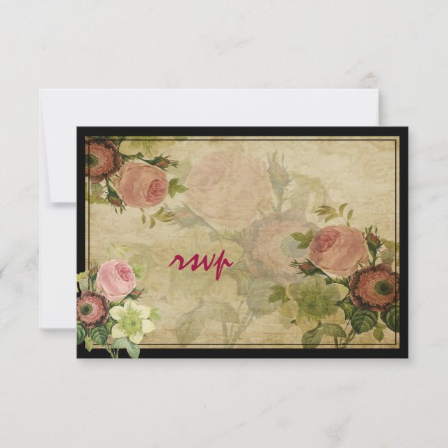 PixDezines rsvp Cottage vintage roses/polices do-i (Devant)